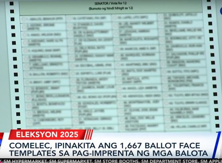 Comelec bares ballot template for Eleksyon 2025