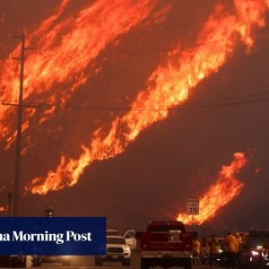 Explosive new wildfire erupts near Los Angeles, forcing mass evacuations