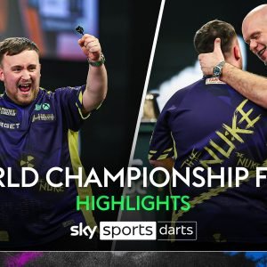 Luke Littler against Michael van Gerwen in the World Darts Championship final