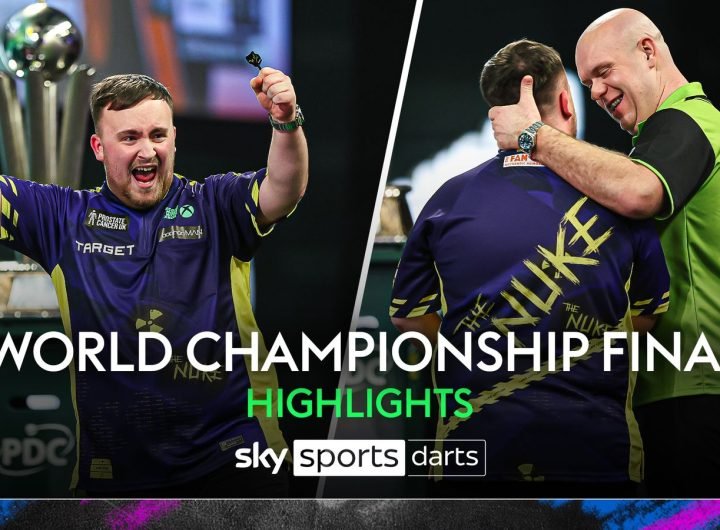 Luke Littler against Michael van Gerwen in the World Darts Championship final