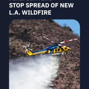 Firefighters successfully contain a rapidly spreading wildfire north of Los Angeles on Thursday, January 23.