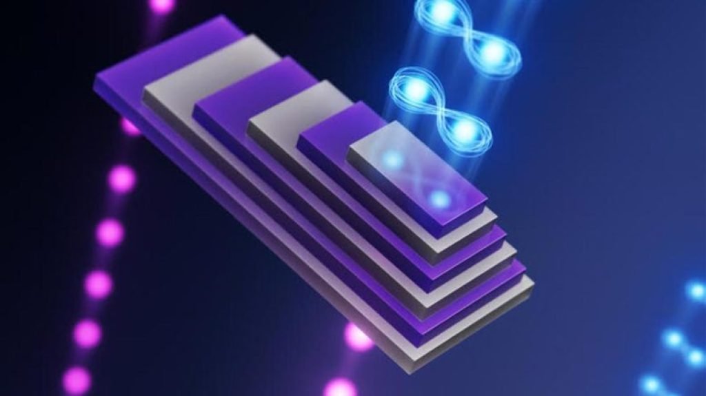 Entangled Photons Generated in Periodically Poled Stack of 3R MoS2 Crystals