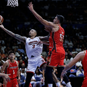 Jamie Malonzo (with ball) will give the Barangay Ginebra Gin Kings another solid offensive option PBA