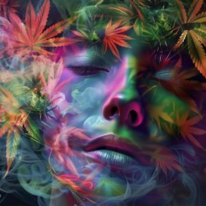 Cannabis Young Adult Mental Health Art Concept Illustration