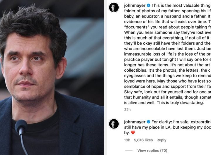 John Mayer Is Praised For Thoughtful LA Fires Instagram Post