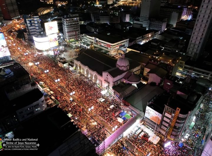 LOOK: Nearly one million devotees gathered in Quiapo on Thursday night to await the return of the image of Jesus Nazareno to the Minor Basilica and Na