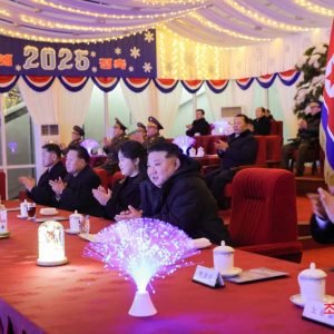 LOOK: North Korea welcomes 2025 with festivities in Pyongyang. Leader Kim Jong Un, joined by his daughter Ju Ae, attended a New Year's Eve performance