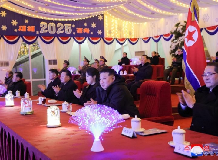 LOOK: North Korea welcomes 2025 with festivities in Pyongyang. Leader Kim Jong Un, joined by his daughter Ju Ae, attended a New Year's Eve performance