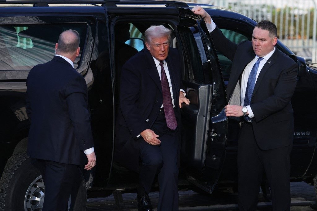 LOOK: US President-elect Donald Trump arrives for services at St. John's Church as part of Inauguration ceremonies on Monday in Washington, DC. Donald