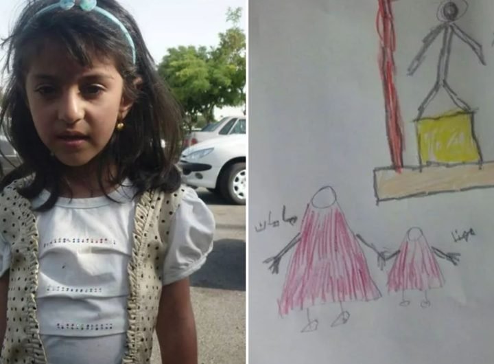 Nine-year-old Iranian girl’s horror sketch shows her watch as dad is HANGED during blood-soaked regime’s deadliest year