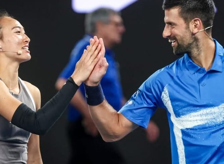 Novak Djokovic made a slice of Grand Slam history on his way into the Australian Open third round on Wednesday, but last year's women's finalist Zheng