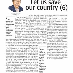 Now, let us be happy. It’s election time again! Let us vote on 12 May 2025 for the right persons for the right positions to save our country as one: f