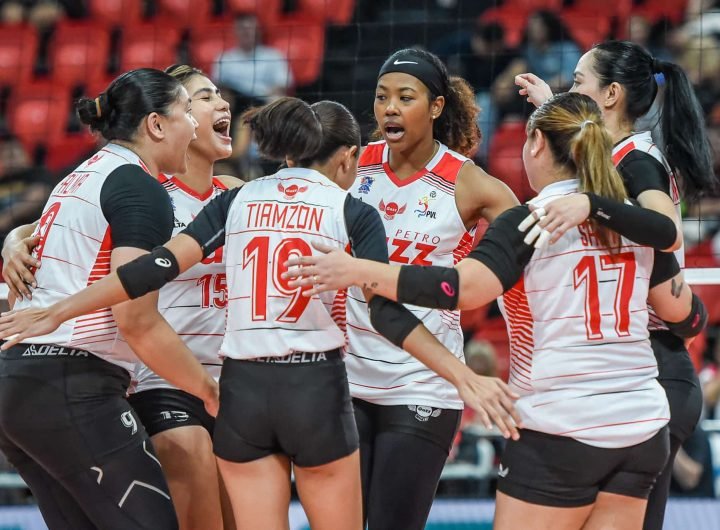 Petro Gazz Angels during a PVL All-Filipino Conference game against Chery Tiggo Crossovers.