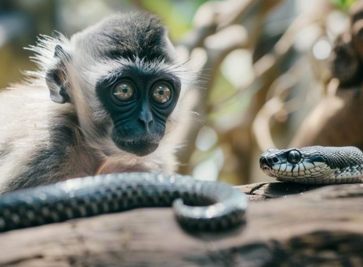 Monkey Looking at Snake