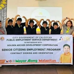 Senior citizens in Caloocan City now have new employment opportunities thanks to a partnership between the local government and McDonald's Philippines