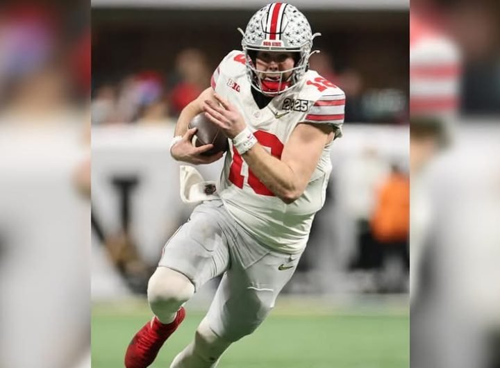 The Ohio State University Buckeyes dominated early then weathered a late Notre Dame surge to beat the Fighting Irish, 34-23, on Monday in the US colle