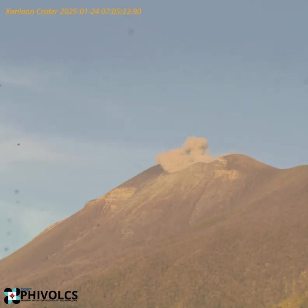 WATCH: Ash emissions occurred from the summit crater of Kanlaon Volcano between 7:01 AM to 7:30 AM today, 24 January, which generated grayish plumes t